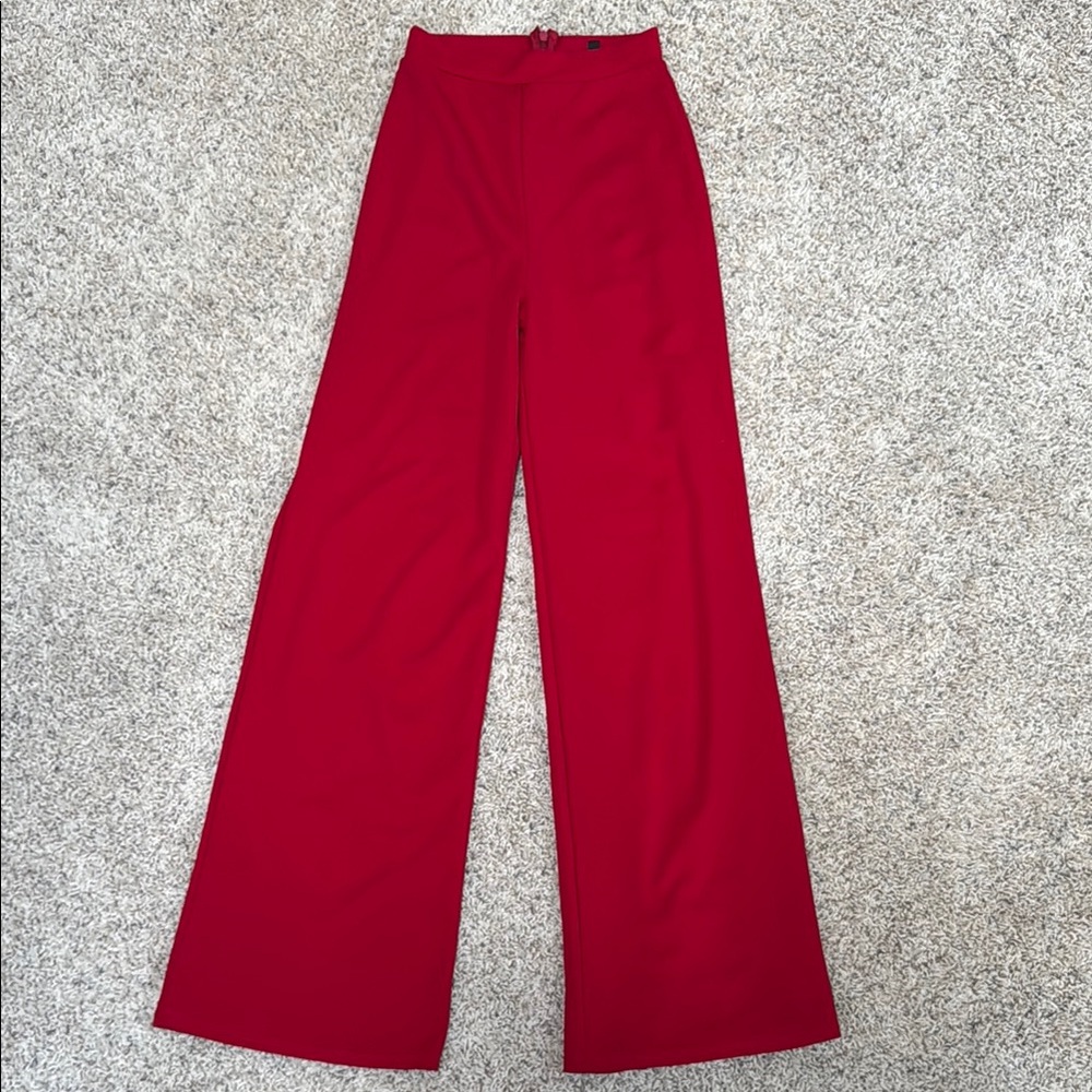 Lulus Red Women's Wide-Leg Pants